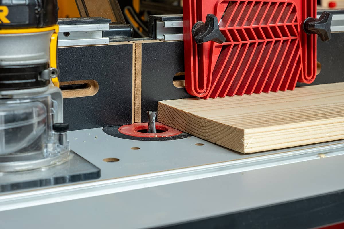 Router table with wood on top